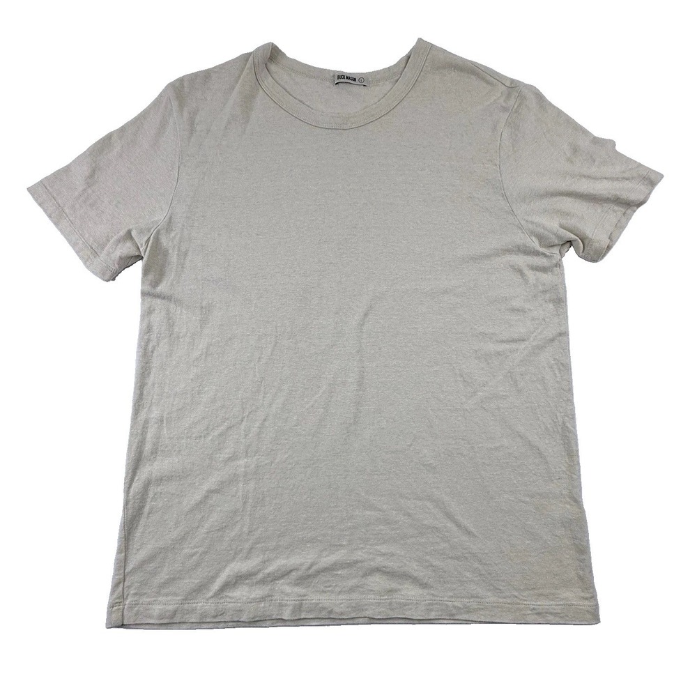 Buck Mason Yuma T-Shirt Hemp Blend Crew Neck Short Sleeve Beige Mens Large
